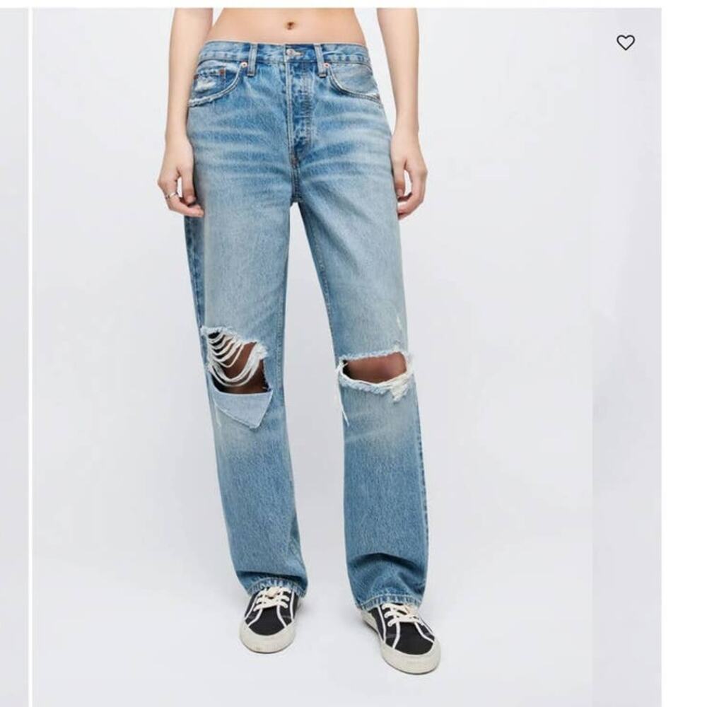 RE/DONE 90's Crop Low Slung Jeans in Medium Raf Size 24 NWT